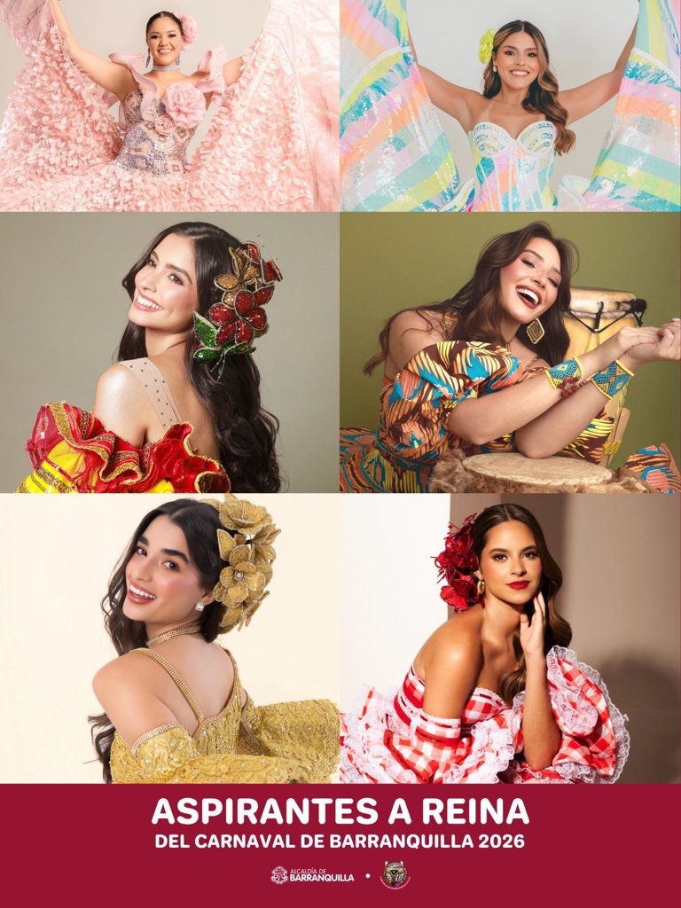 Anuncian las seis aspirantes a Reina del Carnaval de Barranquilla 2026