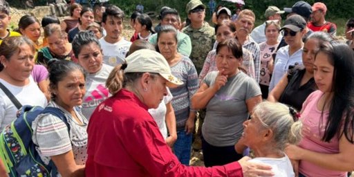 Gobernadora de Veracruz encabeza puente aéreo para auxiliar a municipio aislado