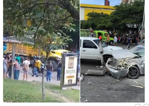 Volqueta sin frenos causa choque múltiple en Medellín