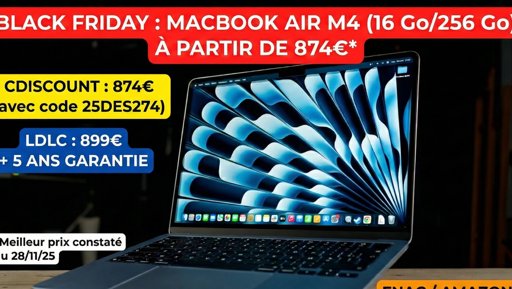 Le MacBook Air M4 devient la star des offres du Black Friday