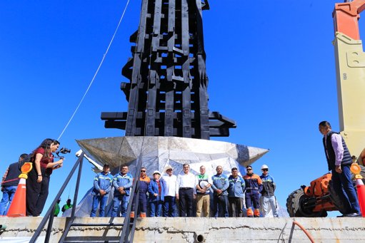 Avanza en Tamaulipas la construcción de la monumental escultura de la Virgen en 'El Chorrito'