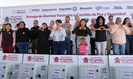 Puebla refuerza seguridad comunitaria con alarmas vecinales y obra pública participativa