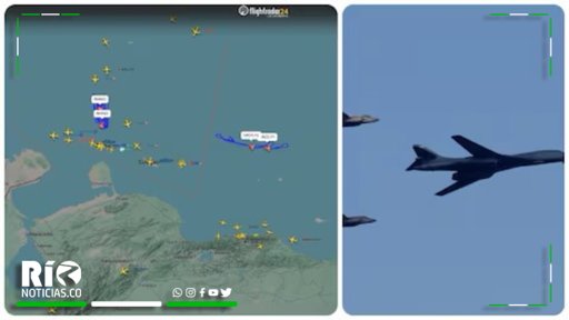 Aviones de Combate de EE.

UU.

Realizan Sobrevuelos Cerca de Venezuela