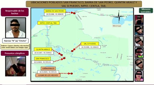 Capturan en Tabasco a presunto multihomicida y rescatan a siete menores