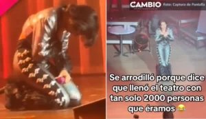 Ángela Aguilar se arrodilla en concierto y desata polémica en redes