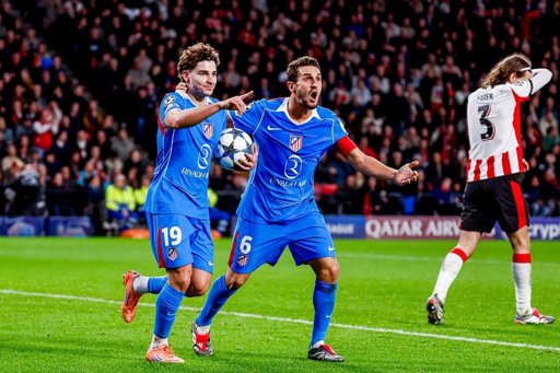 Atlético de Madrid alcança vitória crucial por 3-2 sobre o PSV Eindhoven