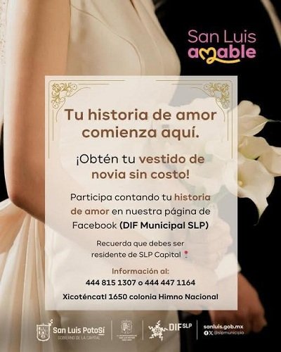 DIF de San Luis Potosí celebra el amor con la campaña "Gana tu vestido de novia"