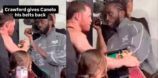 El gesto viral de Crawford: La devolución de los cinturones a 'Canelo'