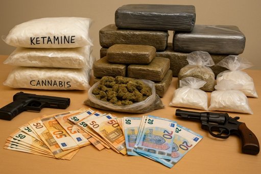 Saisie record de drogues près de Rennes : plus de 45 kg de stupéfiants et des armes découverts