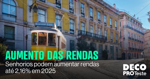 Rendas podem aumentar até 2,24% em 2026 e Governo afasta apoios diretos