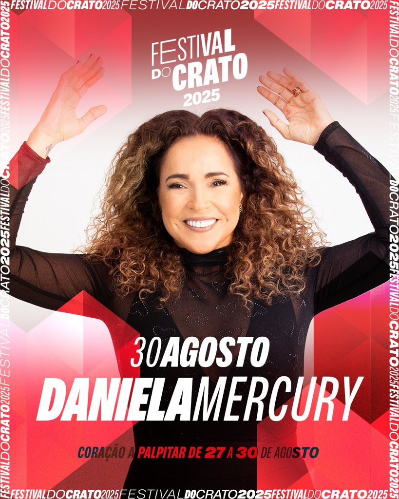 Daniela Mercury substitui Zé Felipe no Festival do Crato