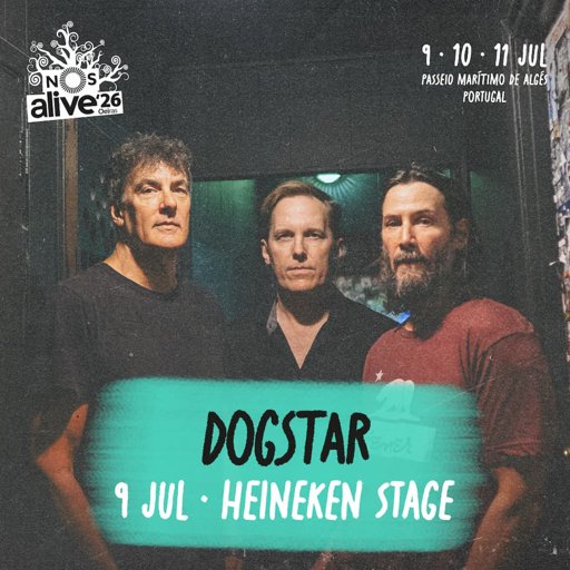 Dogstar, a Banda de Keanu Reeves, Estreia-se em Portugal no NOS Alive 2026