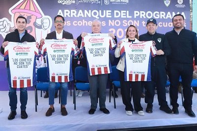 Gobierno de SLP y club de fútbol Atlético de San Luis lanzan campaña "Los cohetes no son tus cuates"
