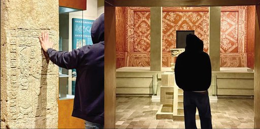 Bad Bunny desata polémica al tocar pieza arqueológica en el Museo de Antropología