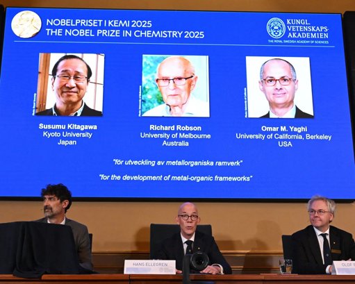 Nobel de Química 2025 premia a los arquitectos de las ‘esponjas moleculares’