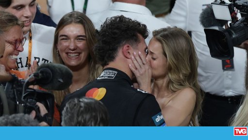 Margarida Corceiro e Lando Norris celebram vitória na F1 com beijo viral