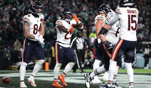 Los Bears sorprenden y vencen a los campeones Eagles en partido de Black Friday