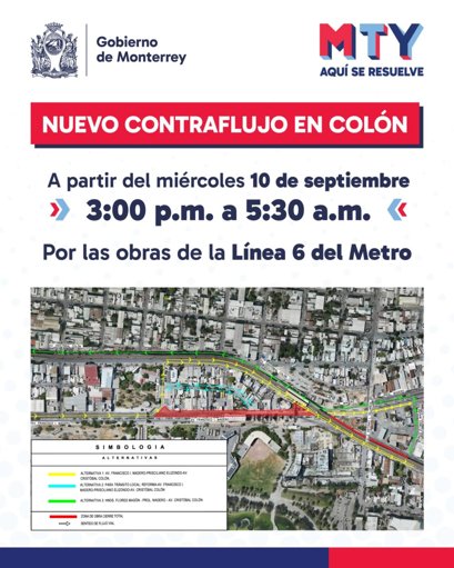 Implementan contraflujo en la 'Y Griega' por obras de la Línea 6 del Metro