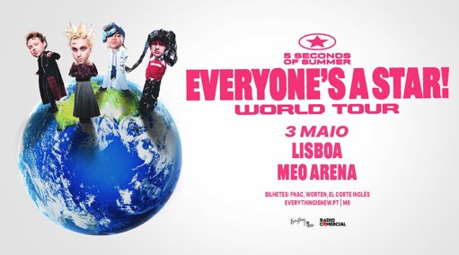 5 Seconds of Summer Anunciam Concerto na MEO Arena em 2026