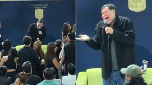 Estudiantes confrontan a Fernández Noroña en la Universidad de Guanajuato