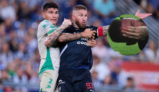 Sergio Ramos recibe brutal patada en el rostro, pero termina el partido con Rayados