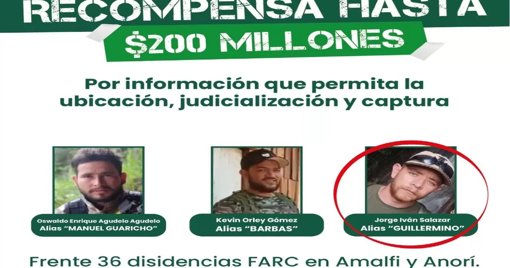 Abatidos alias ‘Guillermino’ y ‘Ramón’, responsables de masacre de 13 policías en Amalfi