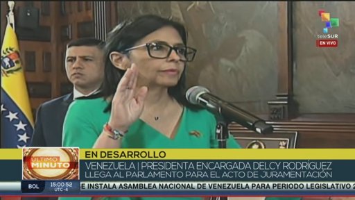 Delcy Rodríguez jura como presidenta encargada de Venezuela en medio de la crisis
