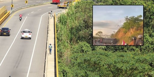 Volcamiento de camión genera cierre parcial en la variante de Ibagué