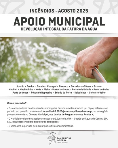 Municípios da Beira Interior apoiam populações afetadas por incêndios