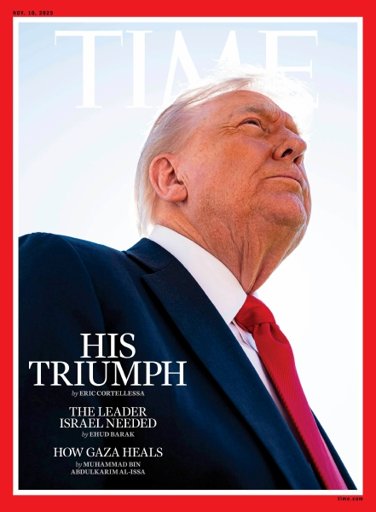 Trump se queja de su portada en la revista Time tras acuerdo en Gaza