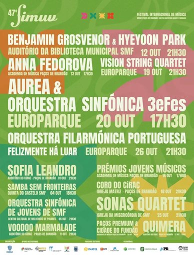 48.ª edição do FIMUV leva ópera, jazz e música sinfónica a Santa Maria da Feira