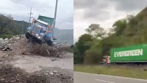 Conductor de tractomula evita una tragedia con una maniobra de película