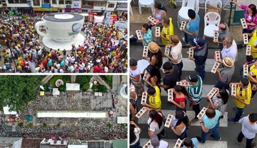Chinchiná, Caldas, celebra su Récord Guinness por la taza de café más grande del mundo