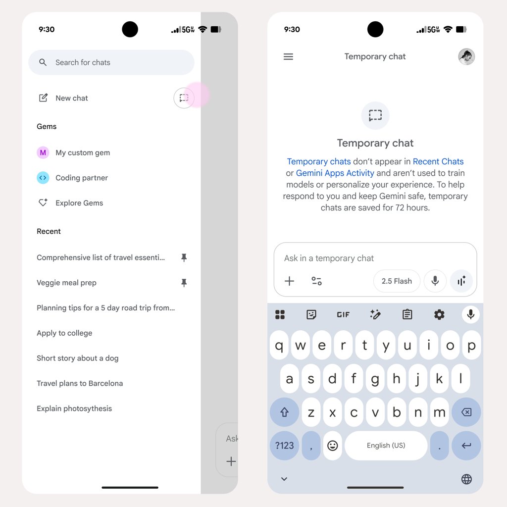 Google Gemini evoluciona con memoria contextual y chats temporales para mayor personalización y privacidad
