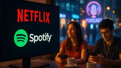 Netflix y Spotify se alían para lanzar videopodcasts en la plataforma de streaming a partir de 2026