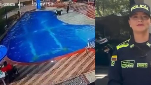 Acto heroico en Antioquia: Patrullera se lanza a una piscina y salva a una niña de ahogarse