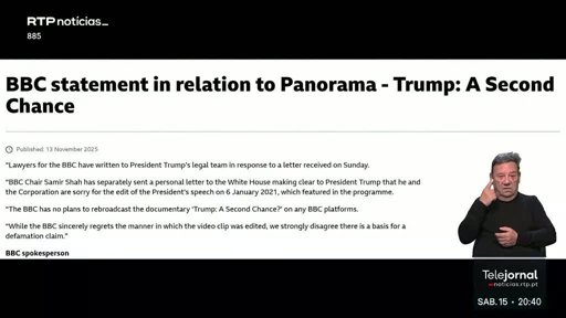 Trump ameaça processar BBC por edição "enganosa" de discurso