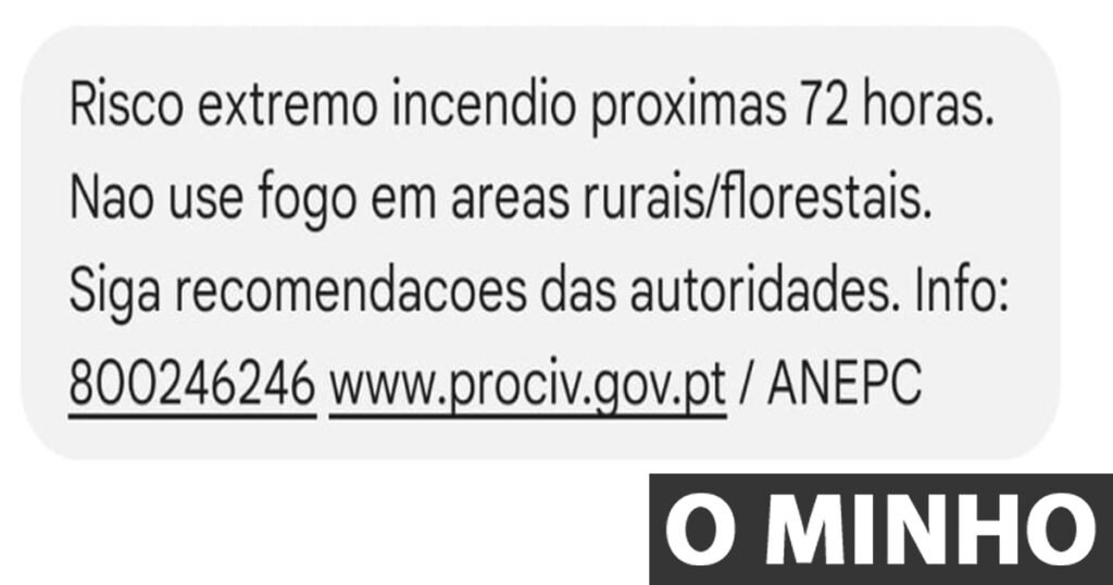Portugal em Situação de Alerta devido a Risco Extremo de Incêndio