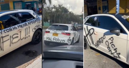Venganza Viral en Villavicencio: Lujoso Audi es Vandalizado con Mensajes de Infidelidad