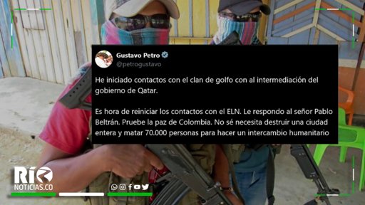 Presidente Petro anuncia reinicio de diálogos con el ELN y contactos con el Clan del Golfo
