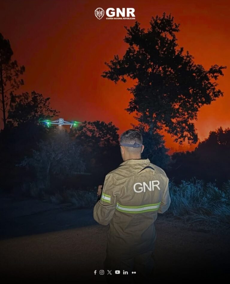 GNR anuncia múltiplos cortes de estradas devido a incêndios