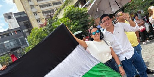 Marcha pacífica por Palestina en Ibagué termina con actos de vandalismo en paraderos de bus